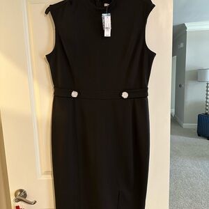 New York & Company Black Embellished Sheath Dress
